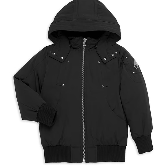 Moose Knuckles Black Girl Down Puffer Bomber Jacket XXS 5T
